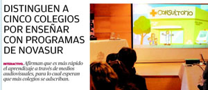 Distinguen a cinco colegios por enseñar junto a Novasur