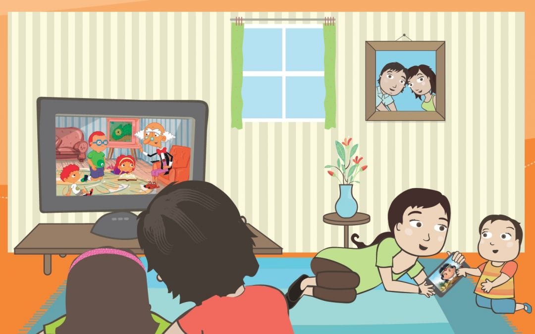 Niños y niñas frente a las pantallas