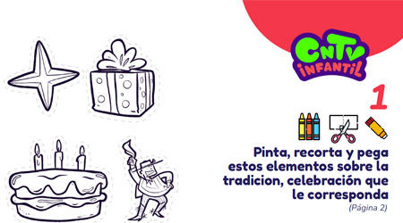 Pinta, recorta y pega: Las tradiciones