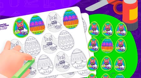 Descarga, pinta y recorta: Memorice huevitos de pascua